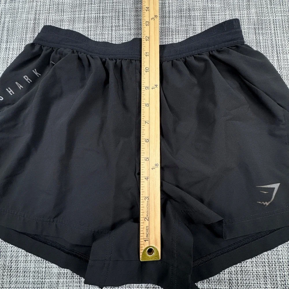 Gymshark Mens Lined Running Training Shorts Black Small Drawstring Athletic